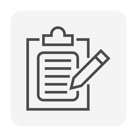 Checklist icon design, black color, 64x64 perfect pixel and editable stroke.のイラスト素材