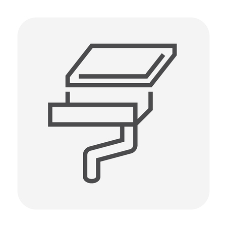 Gutter and drainage system icon, 64x64 perfect pixel and editable stroke.のイラスト素材