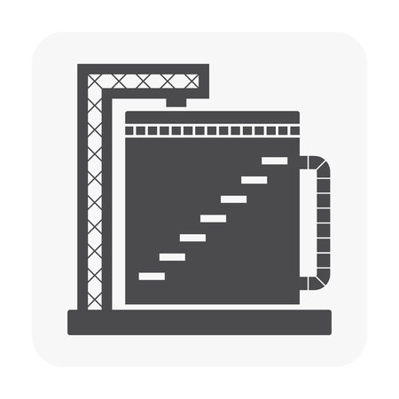 Oil gas and equipment icon on white.のイラスト素材