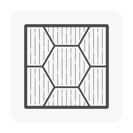 Wood floor pattern and material icon, black color.のイラスト素材