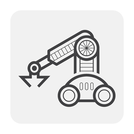 Robot hand icon, black color.のイラスト素材