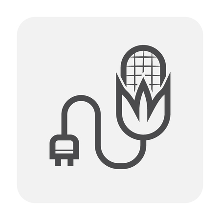 Green energy icon on white.のイラスト素材