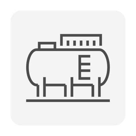Gas tank icon design, 64x64 perfect pixel and editable stroke.のイラスト素材