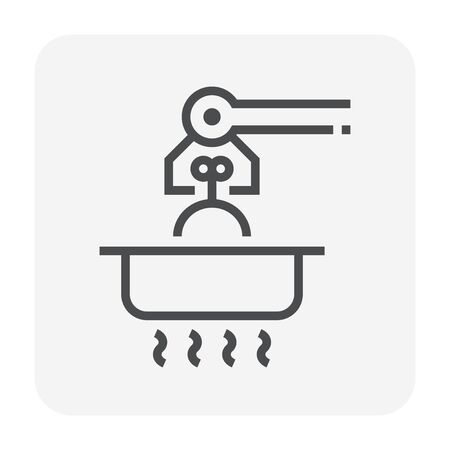Food processing industry icon, 64x64 perfect pixel and editable stroke.のイラスト素材