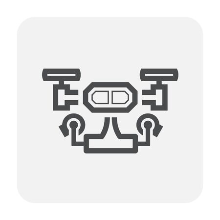 Drone and photography equipment icon design, black and outline.のイラスト素材