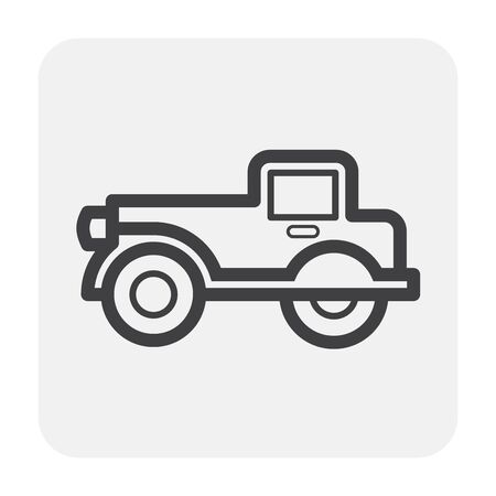 Classic car icon design, black and outline.のイラスト素材