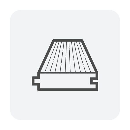 Wood floor pattern icon, black color.のイラスト素材