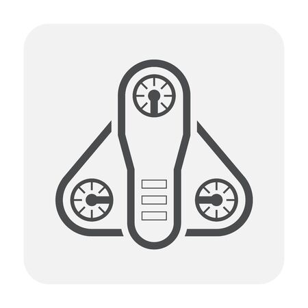 Drone and photography equipment icon design, black and outline.のイラスト素材