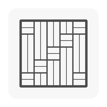Wood floor and material icon.のイラスト素材