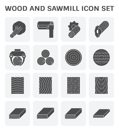 Wood timber and wood floor and wood testing icon set design.のイラスト素材