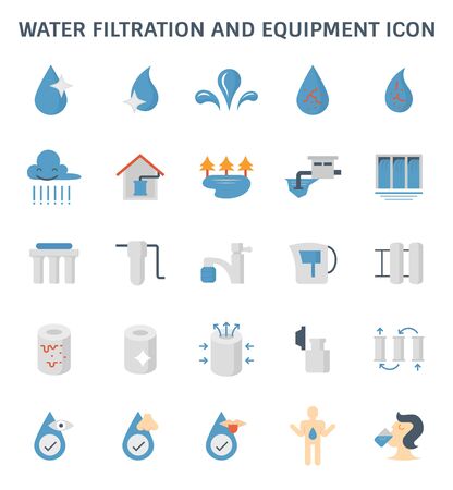 Water filtration and equipment vector icon design for water filtration graphic design element.のイラスト素材