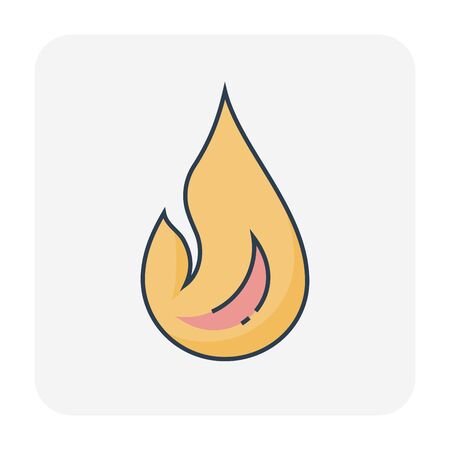 Flame icon, editable stroke.のイラスト素材