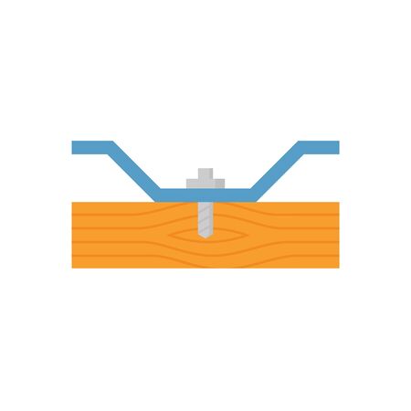 Wood roof structure and tile icon design.のイラスト素材