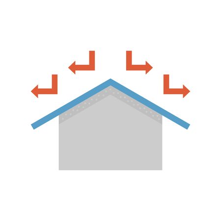 Roof insulation icon design.のイラスト素材