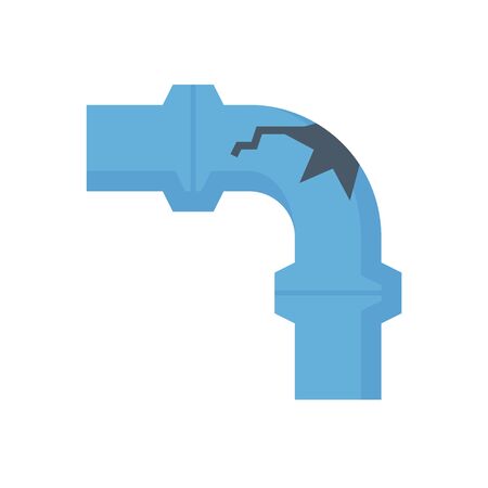 Burst pipe and water leak vector icon design for plumbing work graphic design element.のイラスト素材