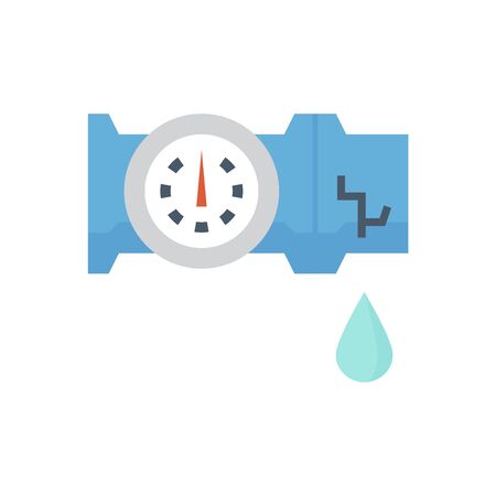 Burst pipe and water leak vector icon design for plumbing work graphic design element.のイラスト素材