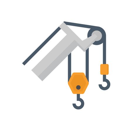 Crane hook vector icon design on white background.のイラスト素材