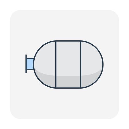 Natural gas for vehicle icon, editable stroke.のイラスト素材
