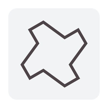 Concrete paver block floor icon, editable stroke.のイラスト素材