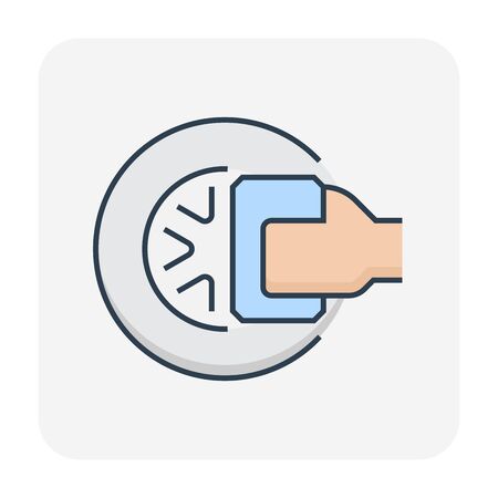 Car wash and service icon, editable stroke.のイラスト素材