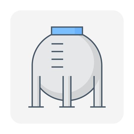 Gas tank storage icon, editable stroke.のイラスト素材
