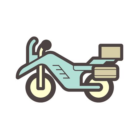 Off road motorcycle vector icon design element.のイラスト素材