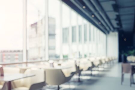 Defocus of dining seat and light from window glass for background.の写真素材