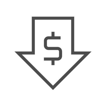 Capital decrease concept vector icon design, 48x48 pixel perfect and editable stroke.のイラスト素材