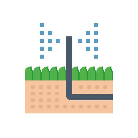 Automatic water sprinkler and irrigation system icon design.のイラスト素材