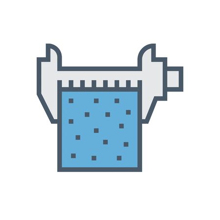 Concrete specimen size measure for material testing work vector icon design.のイラスト素材