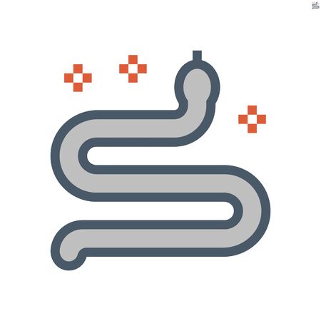 snake and virus vector icon design, 48x48 pixel perfect and editable stroke.のイラスト素材