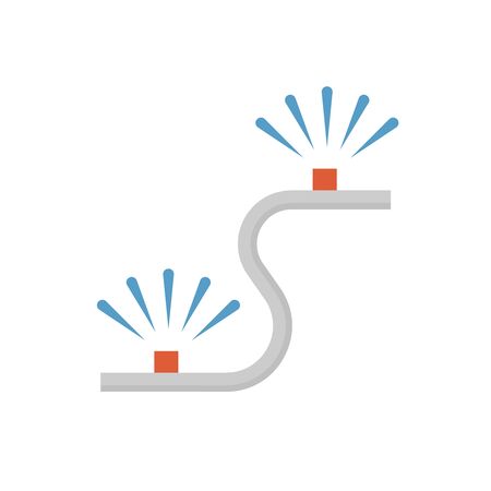 Automatic water sprinkler and irrigation system icon design.のイラスト素材