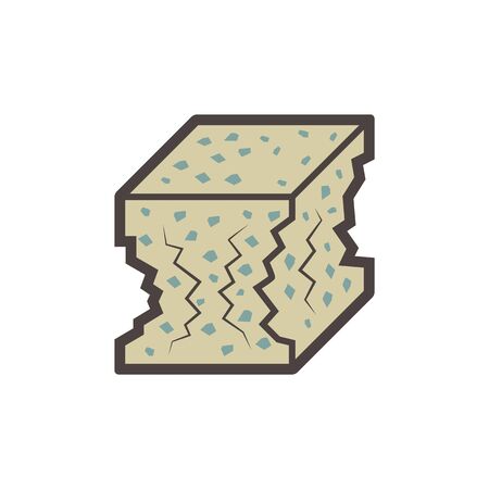 Concrete specimen cube type for material testing work vector icon design.のイラスト素材