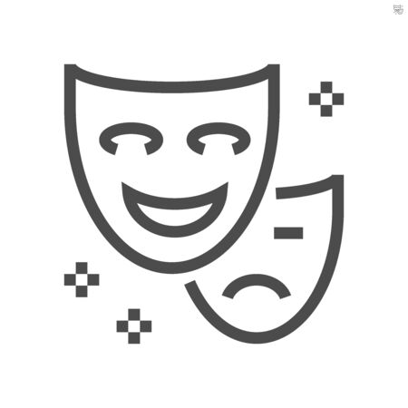 Performance full face mask vector icon design,  48X48 pixel perfect and editable stroke.のイラスト素材