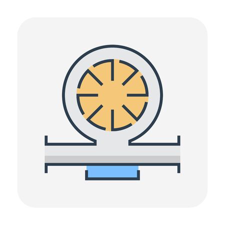 Water pump and water pipe icon for distribution water, editable stroke.のイラスト素材