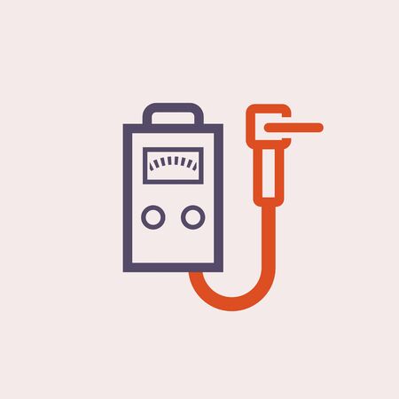 Welding cabinet and torch vector icon design.