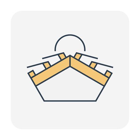 Roof tile and structure icon design, editable stroke.の写真素材