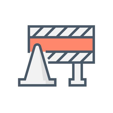 Barricade or safety equipment vector icon design, 64x64 pixel perfect and editable stroke.のイラスト素材