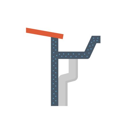 Gutter and drainage system icon design on white.のイラスト素材