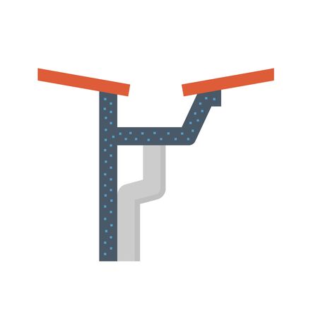 Gutter and drainage system icon design on white.のイラスト素材