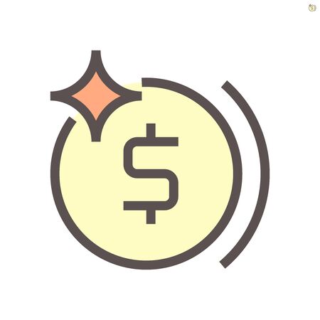 Money coin vector icon design for financial graphic design element, 48x48 pixel perfect and editable stroke.のイラスト素材