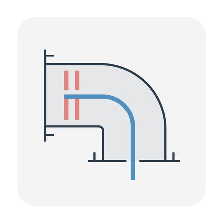 Air duct pipe and cleaning work icon, editable stroke.のイラスト素材