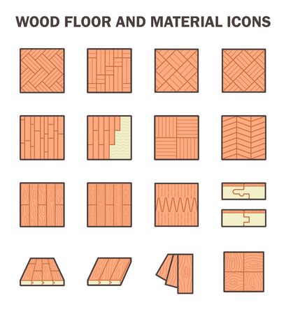 Wood floor and material vector icon set design.のイラスト素材