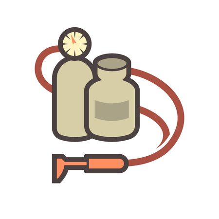 Gas cutting tools for steel and metal work vector icon design.のイラスト素材