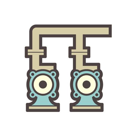 Water pump and water pipe vector icon design for distribution water.のイラスト素材