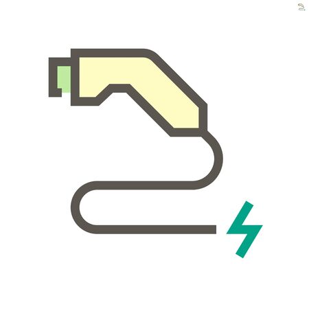 Electric car or ev car charging nozzle vector icon design, 48x48 pixel perfect and editable stroke.のイラスト素材