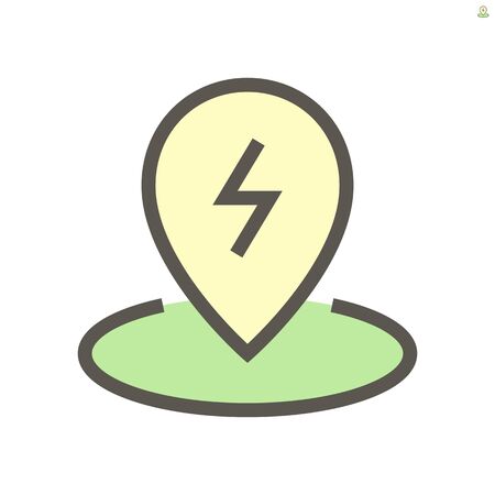 Ev car charging station point vector icon design, 48x48 pixel perfect and editable stroke.のイラスト素材