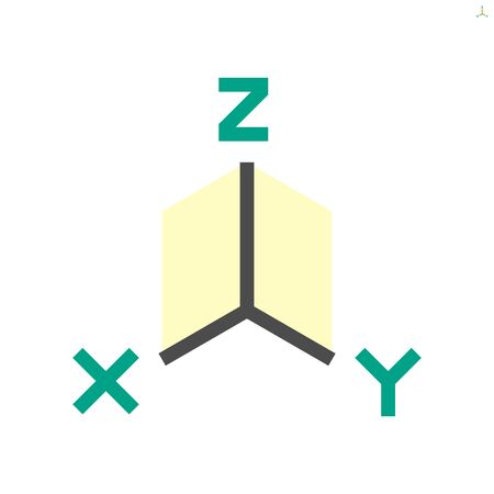 xyz axis for graph statistics display vector icon design.のイラスト素材