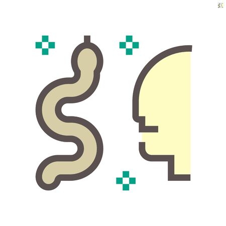 snake and virus vector icon design, 48x48 pixel perfect and editable stroke.のイラスト素材
