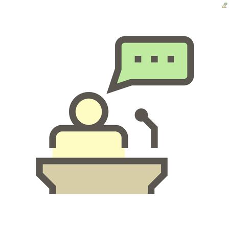 Public speaking vector icon design for business training concept design element, 48X48 pixel perfect and editable stroke.のイラスト素材